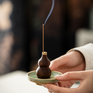 葫芦线四孔线香小香插香底座多孔陶瓷底盘家用熏香炉香托香道工具