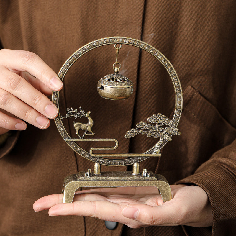 松鹿同春吊炉香炉摆件家用室内悬挂吊炉熏香炉中式复古沉香檀香炉,餐饮具,茶道/香炉,淘宝优惠券,粉丝福利购,淘宝优惠卷