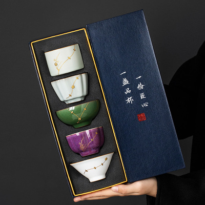 故宫文创五大名窑焗钉茶杯礼物