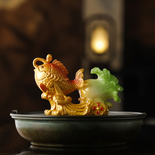 百财变色茶宠精品可养摆件家用中式 饰品茶台茶桌零配件 办公室装