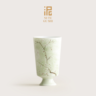 玉泥手绘陶瓷闻香杯主人杯单杯高档个人专用茶杯品茗杯喝茶专用杯