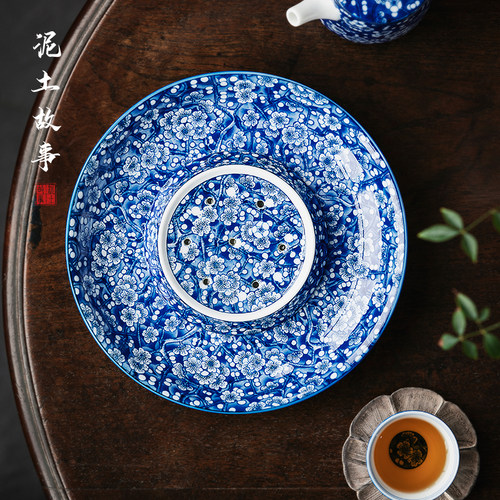 手工青花冰梅壶承泥土故事