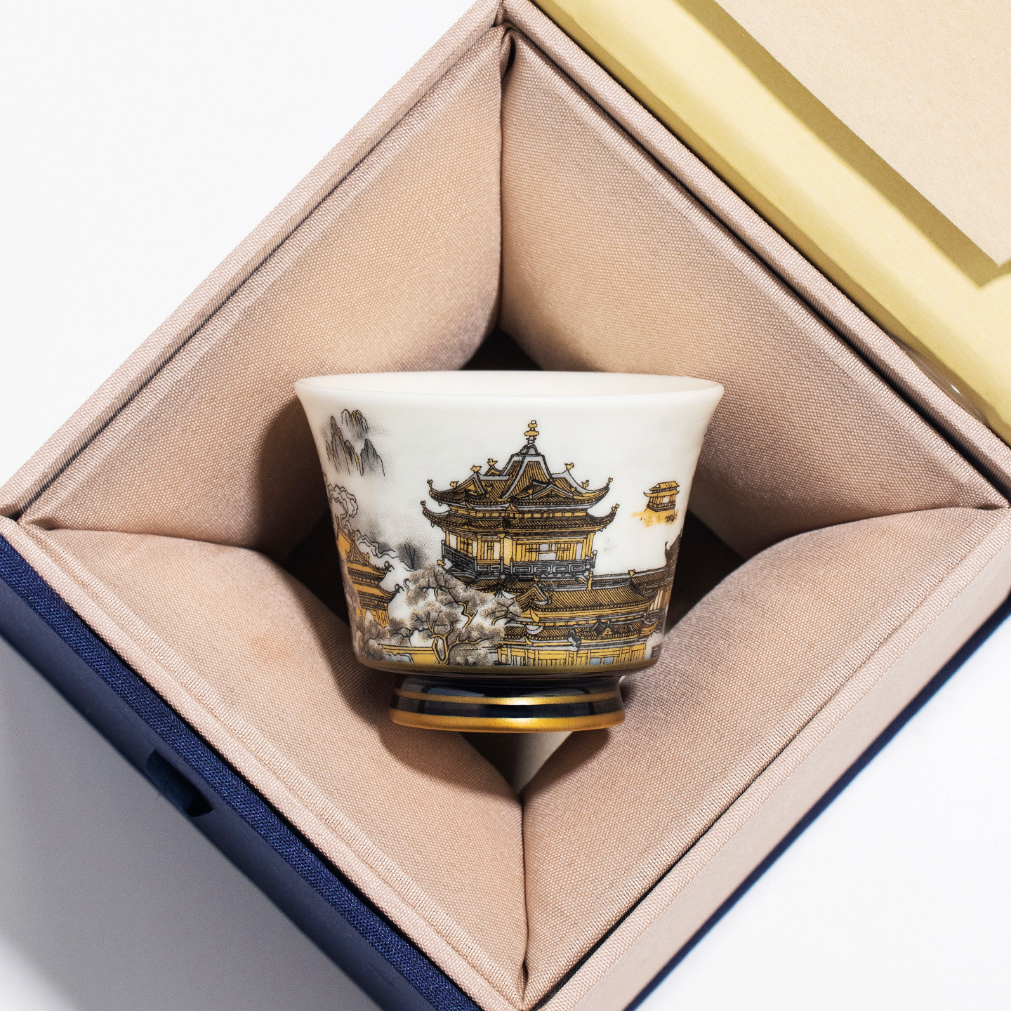 滕王阁陶瓷茶杯家用2026新款高端防烫主人杯功夫茶具品茗杯单杯