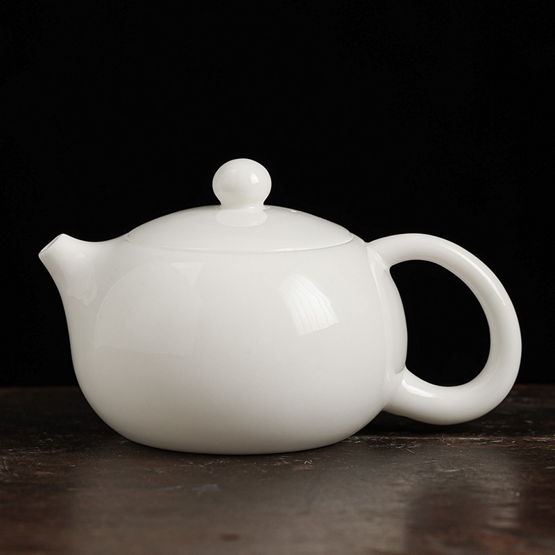 德化羊脂玉白瓷西施壶