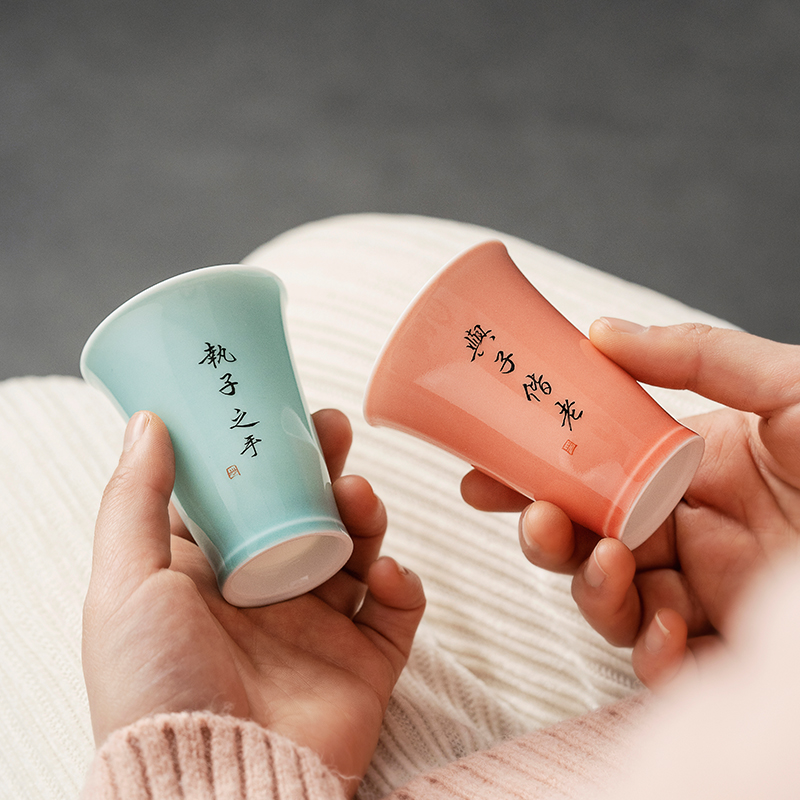 闻香杯陶瓷情侣对杯品茗杯