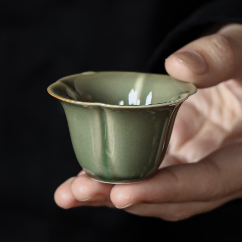 越窑青瓷系列-花瓣杯手工茶杯