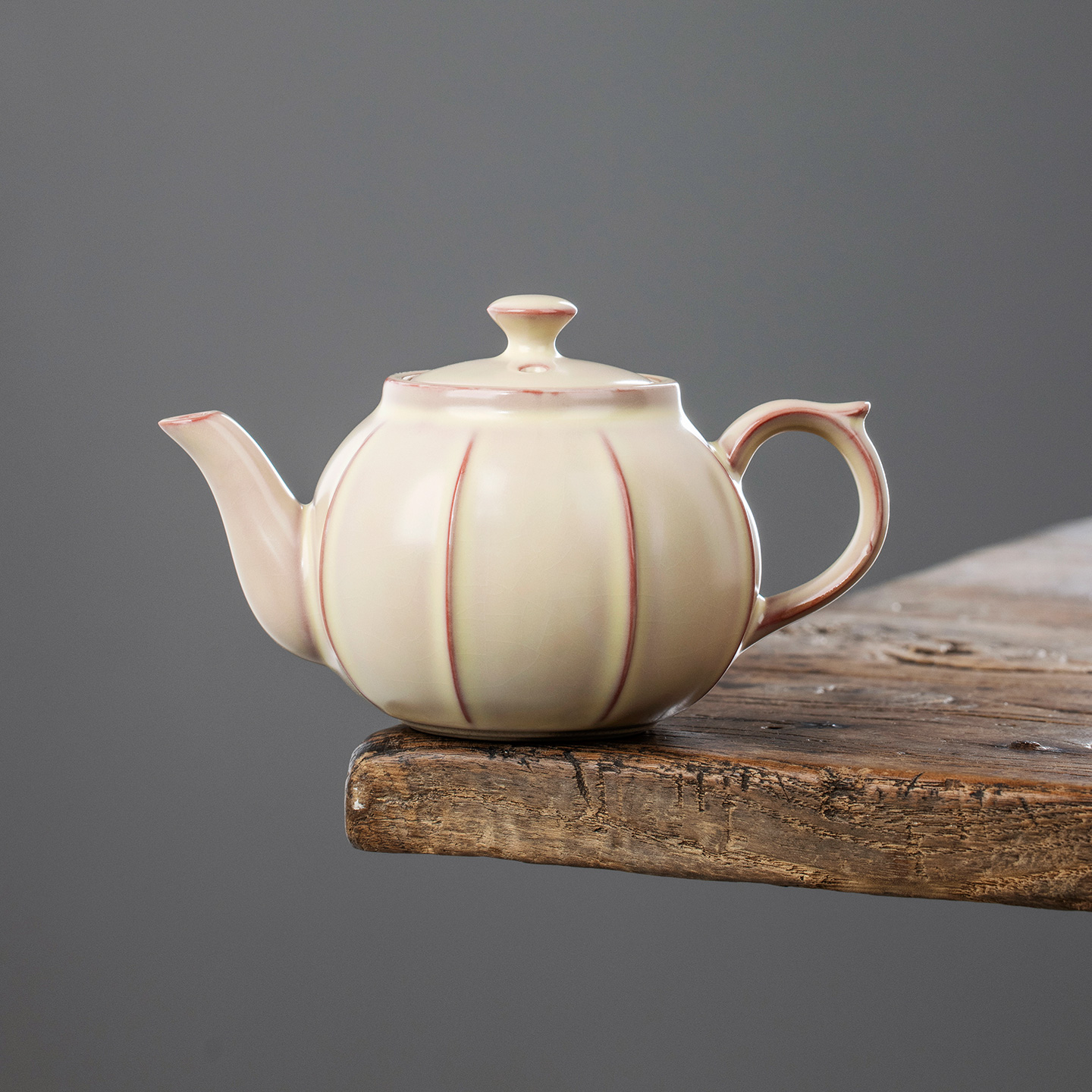 米黄汝窑陶瓷莲花壶泡茶壶新款