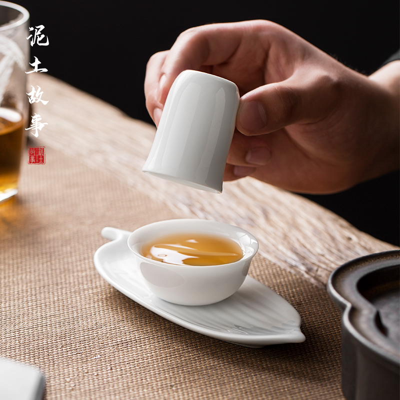 甜白闻香杯套装白瓷陶瓷