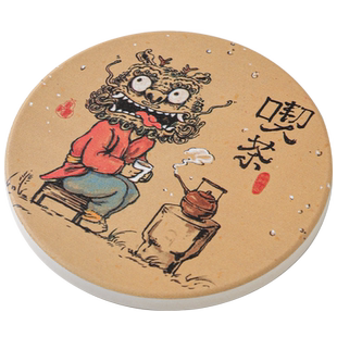 陶瓷创意吸水杯垫速干茶杯托中式高档功夫茶具配件隔热垫防烫茶托