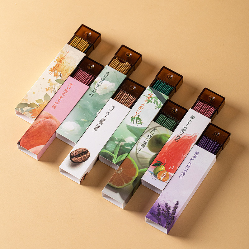 天然檀香线香家用室内香盒沉香崖柏艾草居家日用安神助眠短香香薰