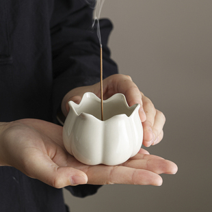 草木灰陶瓷香炉家用室内香薰炉香插香道檀香线香插创意定制熏香炉