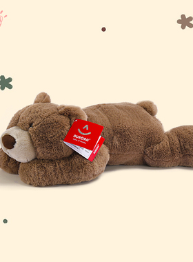 正版吾卢拉棕色小熊公仔趴趴熊抱枕耐脏布娃娃男生款毛绒玩具狗熊