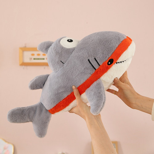 网红卡通鲨鱼船长毛绒玩具潜水