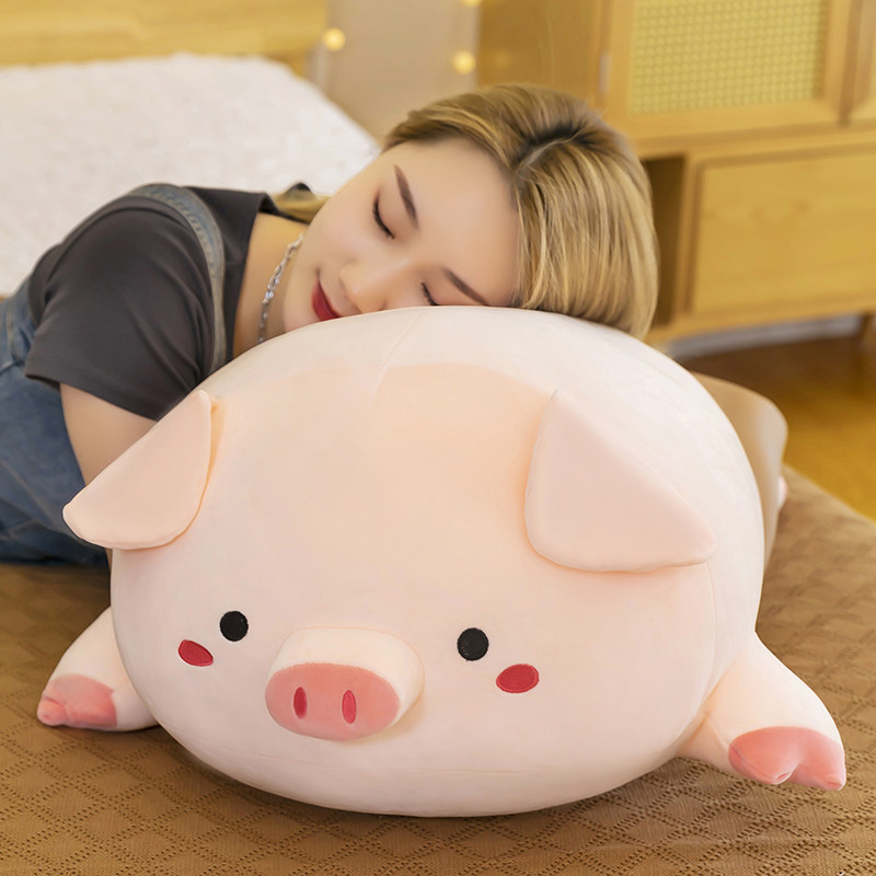 猪猪玩偶抱枕女生睡觉柔软抱抱可爱趴趴布娃娃男生小公仔毛绒玩具