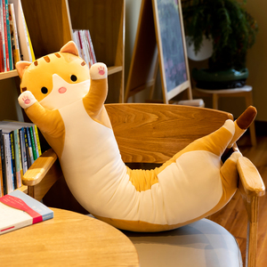 猫咪陪你睡觉抱枕长条枕兔子布娃娃玩偶可爱女生夹腿床上毛绒玩具