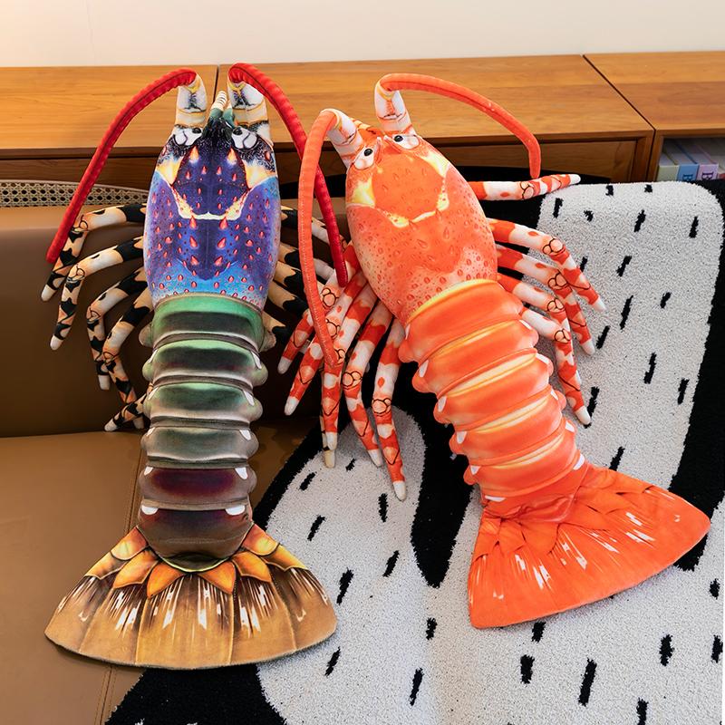 仿真澳洲龙虾公仔澳龙毛绒玩具搞怪大虾玩偶海洋布娃娃活动小礼物