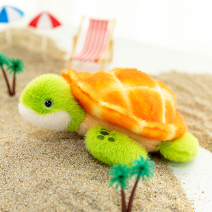 迷你掌中宝绿色乌龟钥匙扣毛绒海龟解压小王八公仔玩偶车钥匙挂件