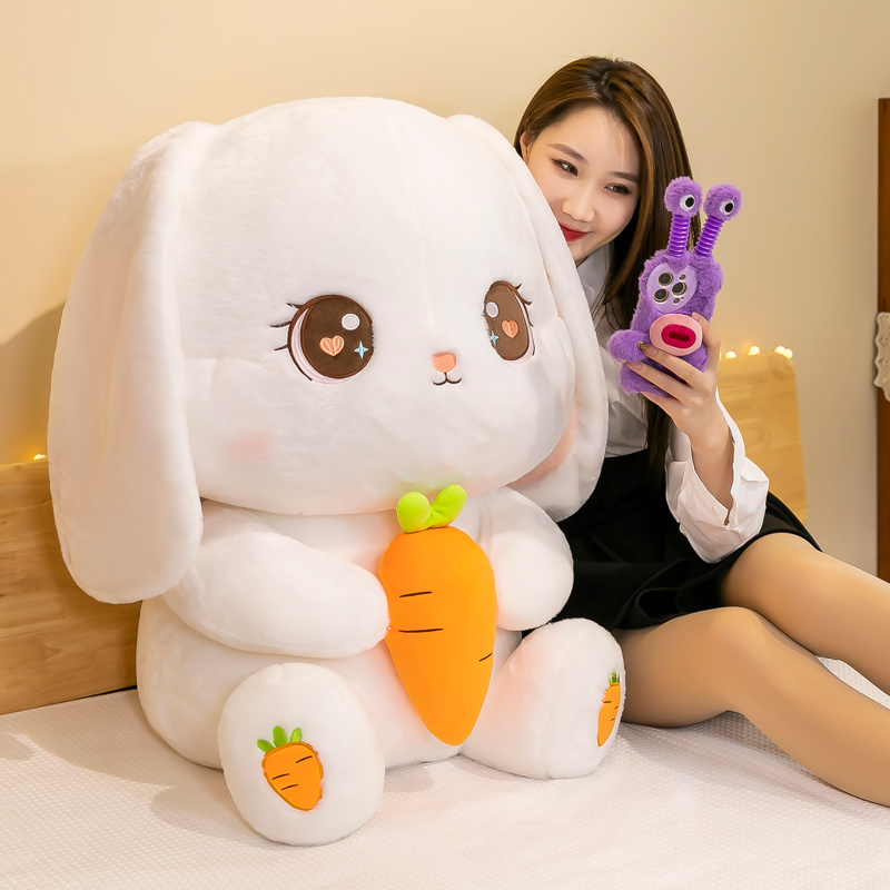 可爱长耳朵兔子毛绒玩具抱枕女孩