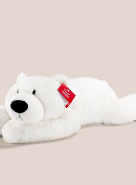 正版吾卢拉趴趴北极熊抱枕白色布娃娃女生超柔软床上儿童毛绒玩具