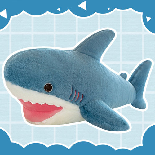 鲨鱼睡觉抱枕毛绒玩具靠垫沙发