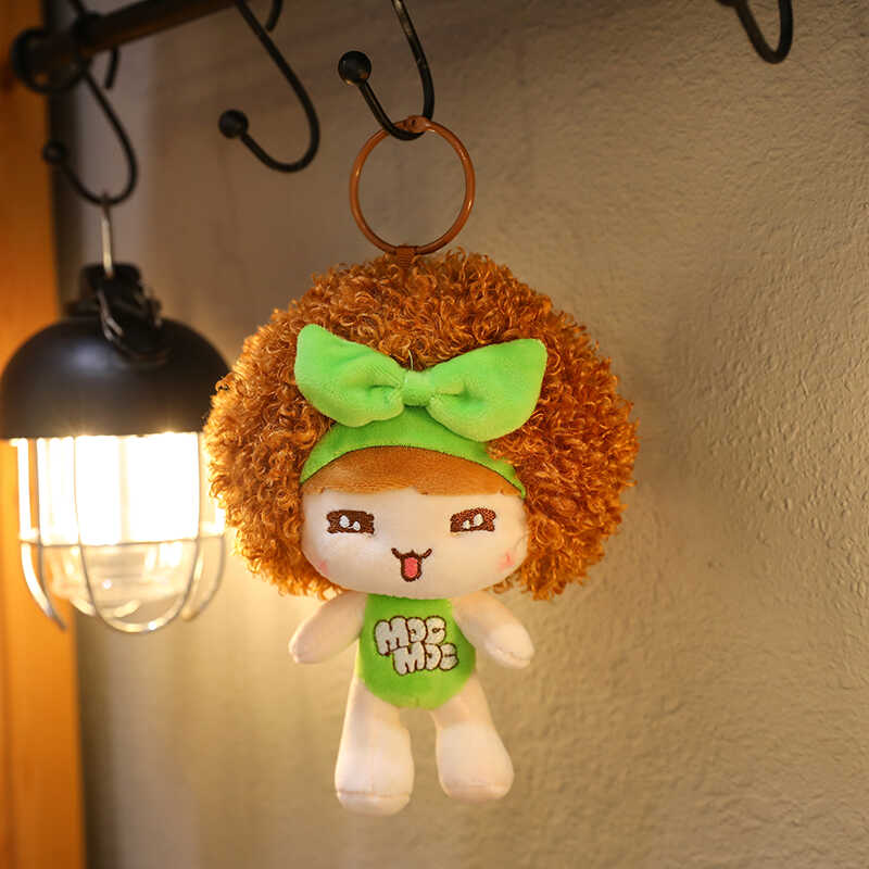 新款卡通小熊钥匙扣挂件毛绒玩具小兔子情人节礼物娃娃少女心吊坠