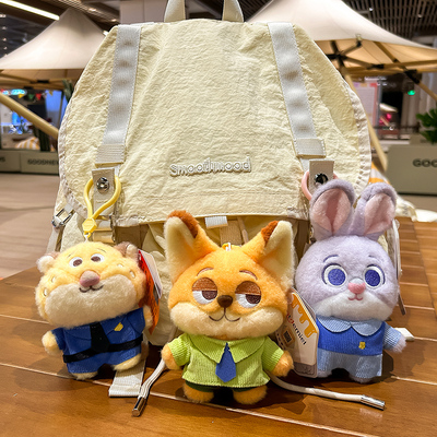 正版Disney迪士尼疯狂动物城朱迪尼克毛绒玩偶挂件书包挂饰钥匙扣