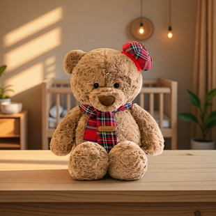 可爱围巾小熊公仔毛绒玩具抱抱熊泰迪莱恩熊床上玩偶布娃娃男生款