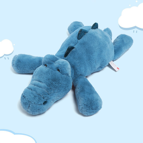 超柔软蓝色趴姿慵懒鳄鱼抱枕