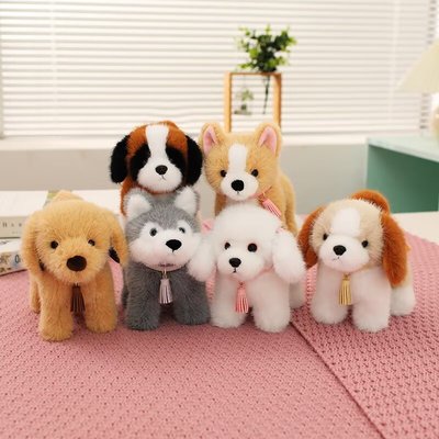 正版名犬站姿哈士奇布娃娃