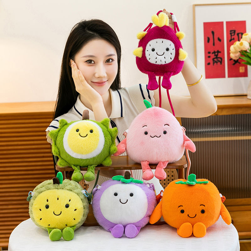 可爱榴莲柿子水果背包公仔