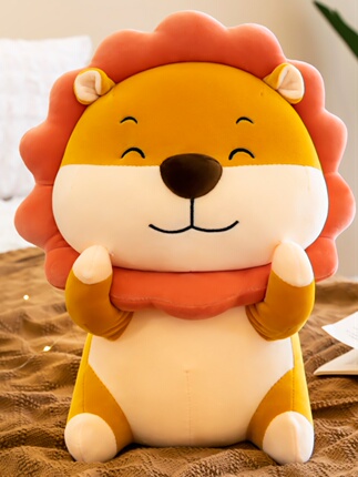 Cute Little Lion Plush Toy Doll Healing-Style Doll Super Adorable Bed Sleeping Pillow for Boys