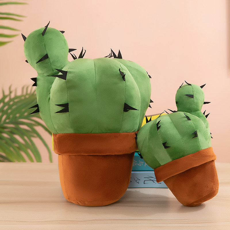 卡通仙人掌摆件毛绒玩具水果靠垫仙人球创意盆景装饰摄影道具礼物