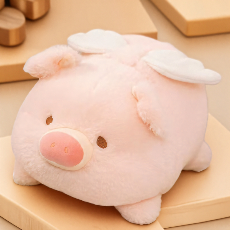 可爱飞天天使趴趴猪公仔