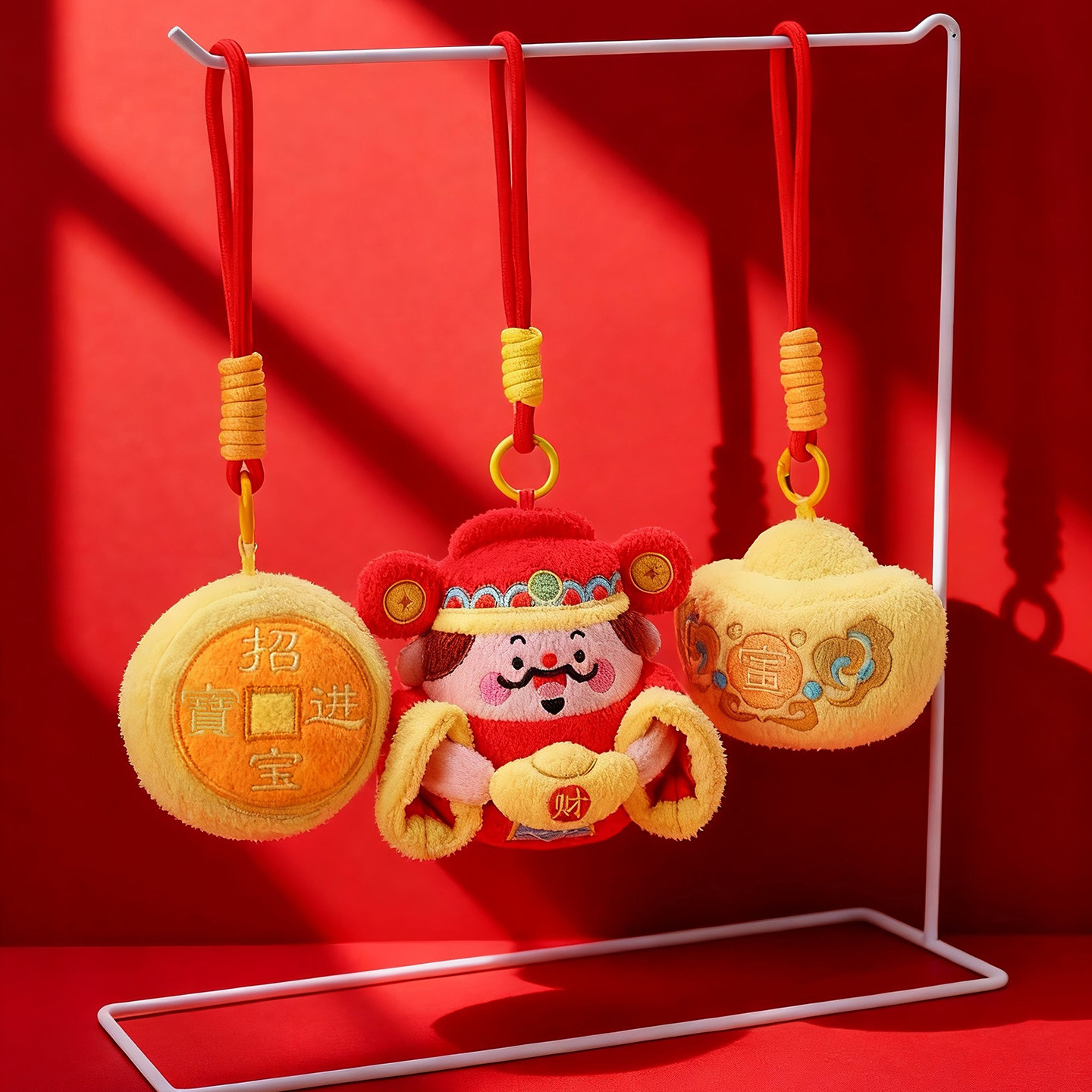 春节新年财神爷毛绒挂件红色招财包挂手工车饰品金元宝中国风礼物,服饰配件/皮带/帽子/围巾,包挂件,淘宝优惠券,粉丝福利购,淘宝优惠卷