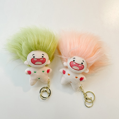 挂件10厘米网红带头发呲牙