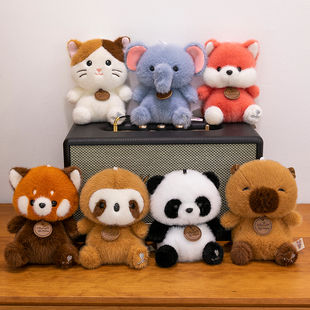 网红桌陪伴可爱熊猫小象办公室娃娃陪伴玩偶公仔毛绒玩具生日礼物