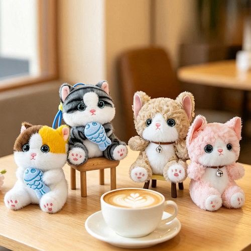 贪吃小猫咪毛绒玩具公仔布娃娃