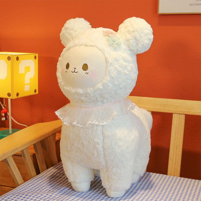 呆萌可爱小羊毛绒玩具公仔羊驼玩偶女孩睡觉抱枕布娃娃生日礼物