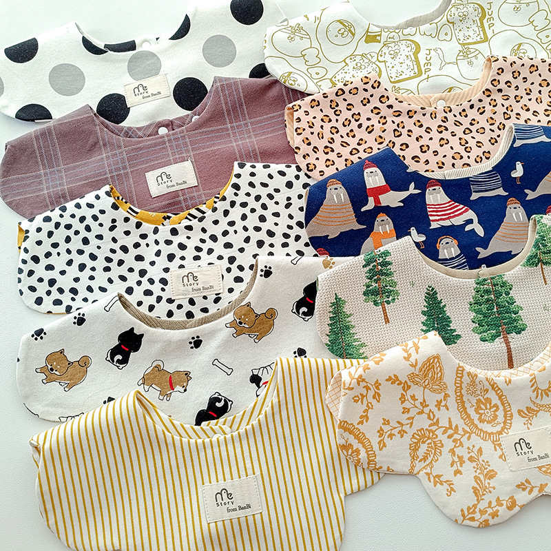 故事我storyme双面花瓣口水巾新生婴儿棉质吐奶巾0-3百搭围兜围嘴