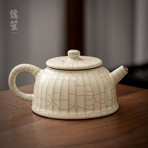泉德堂茶具儒笙汝窑开片可养纯色