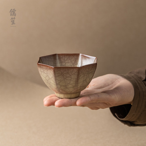 哥窑主人茶杯品茗杯复古高端茶具