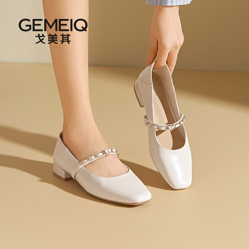 戈美其玛丽珍鞋法式方头百搭