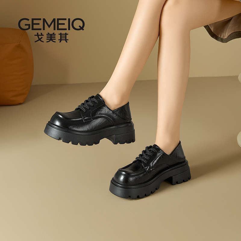 戈美其小个子单鞋真皮其经典百搭