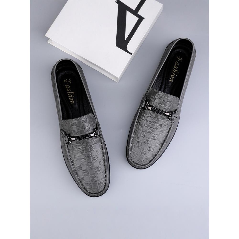 不负时光精心设计~2025新款时尚商务一脚蹬透气耐磨休闲皮鞋男款