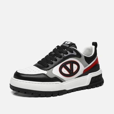 欧版男鞋2025新款头层牛皮潮流拼色轻便软底真皮运动鞋休闲板鞋