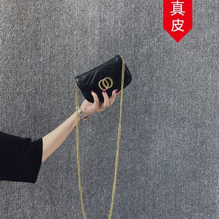 香港潮牌真皮小香风菱格链条包女士迷你百搭单肩包韩版洋气斜挎包
