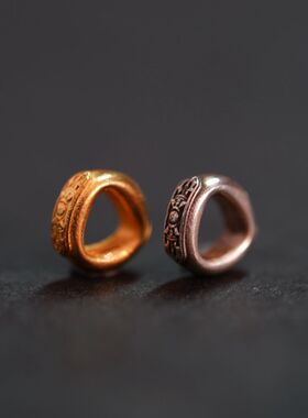 Lam手作 震烨环文玩黄金卡子925银卡环柏香籽星月金刚菩提diy配饰