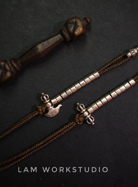 Lam手作 藏式藏传铃杵卡子侧挂吊坠文玩手串配饰