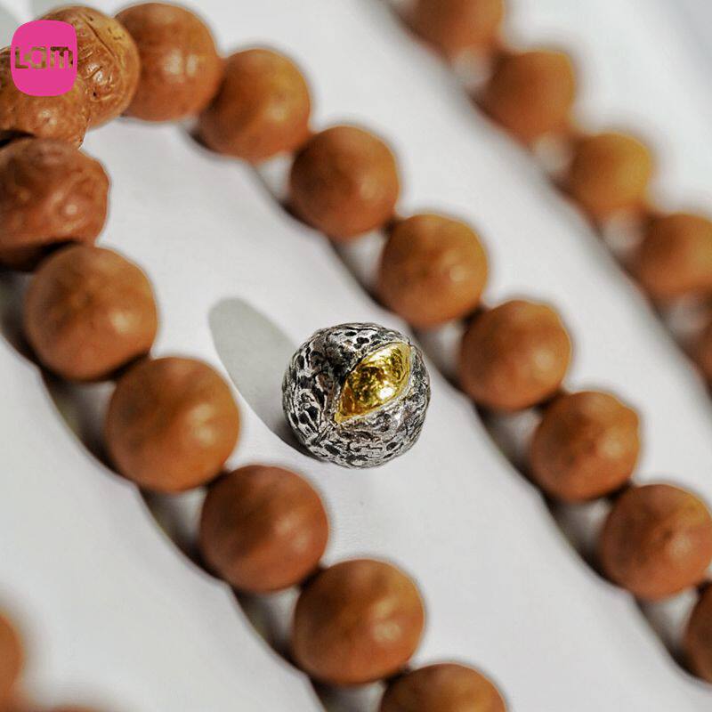 lam手作 原创925银 一比一复刻凤眼龙眼菩提隔珠顶珠 手串108长串