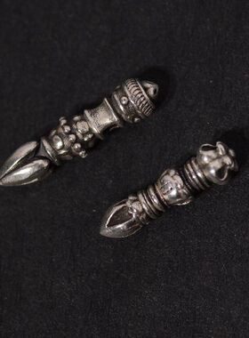 lam 原创迷你战式925银金刚杵卡子背云文玩配饰搭配柏香籽星月